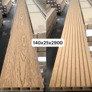 Sàn Ngoài Trời Lỗ Vuông 140x25 Teak Vân 2D WPC